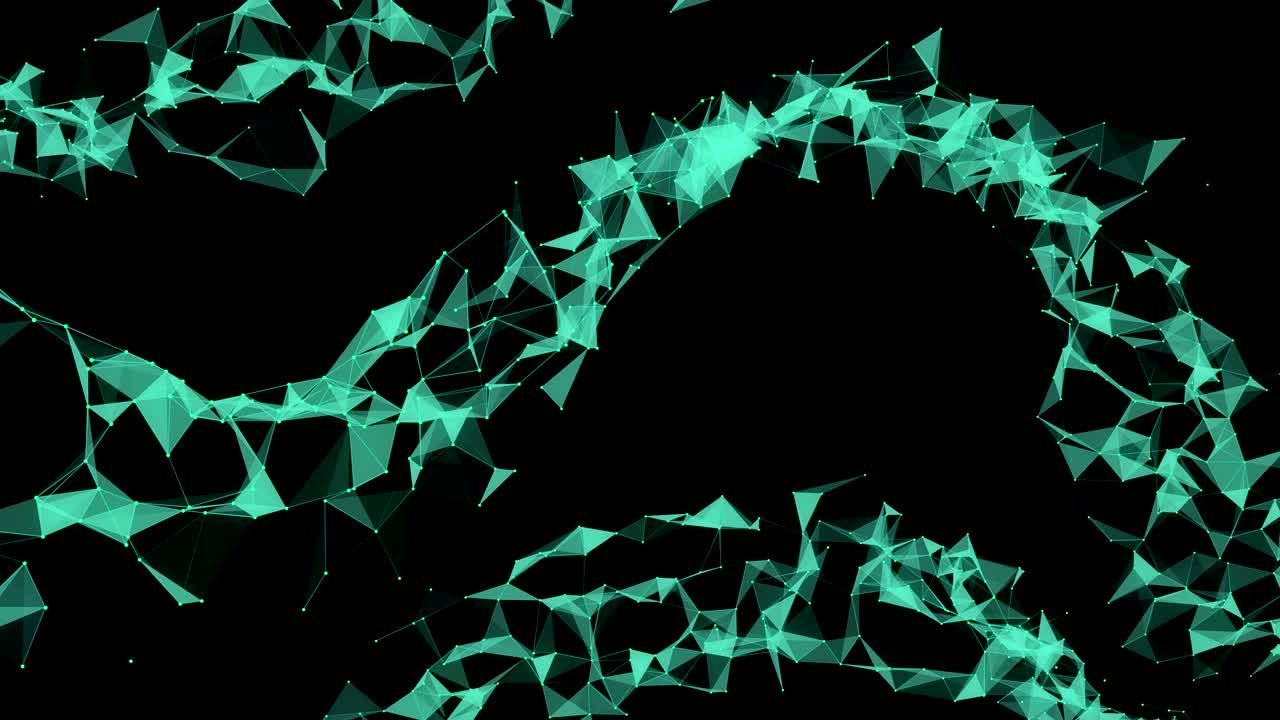 formas geométricas verdes contra un fondo negro