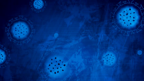 animación de video grunge abstracta con células de bacterias del coronavirus covid-19