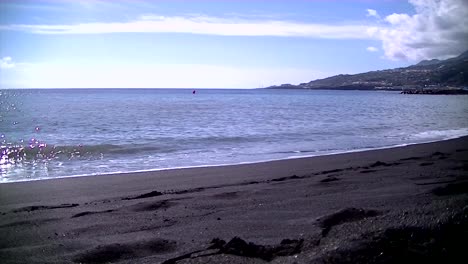 Beach-with-black-sand-at-La-Palma-in-Canary-Islands,-Spain