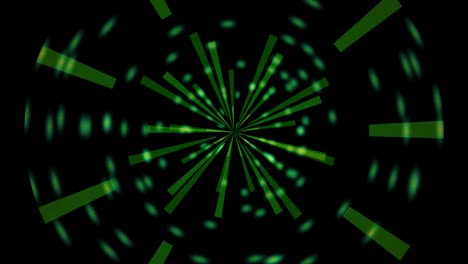 animación de vórtice de luces psicodélicas verdes sobre fondo negro