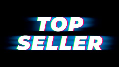 top seller text vintage glitch effect promotion.