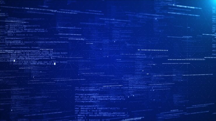 Leuchtende Zahlen, futuristisches Gitter, Matrix-Motion-Hintergrund, abstrakte Datenvisualisierung, digital