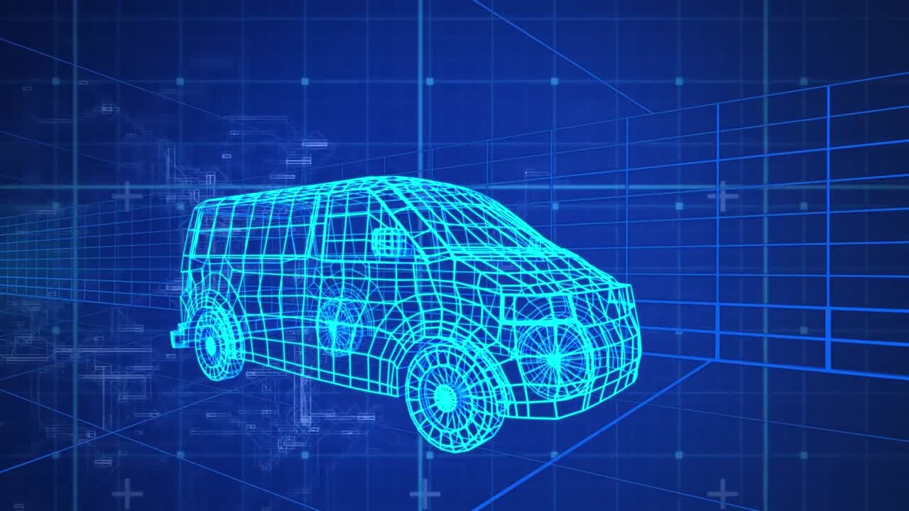 자동차의 3d 기술 도면