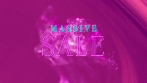 Animation-of-massive-sale-text-over-glowing-pink-connections