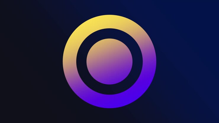 Gradient purple and yellow rings pattern