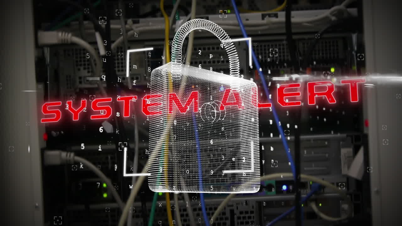 System alert text against circuit connections on server