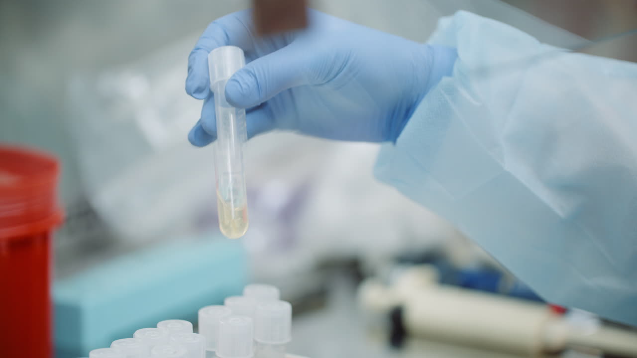Scienziata che esegue un esperimento in laboratorio