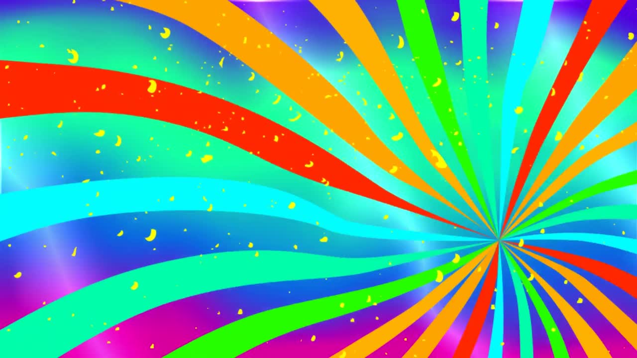 animación de formas coloridas sobre un fondo colorido