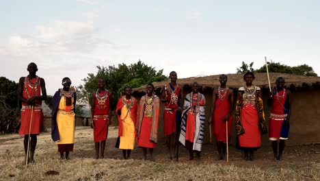 maasai women and men sing then dance in pairs