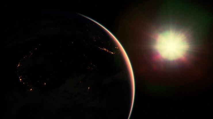 Planet earth globe view from space showing realistic earth surface
