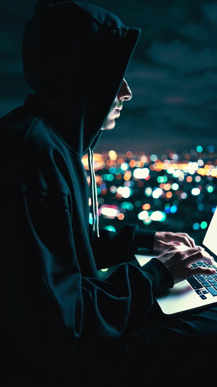 Hacker at night