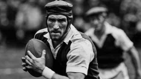 vintage rugby player