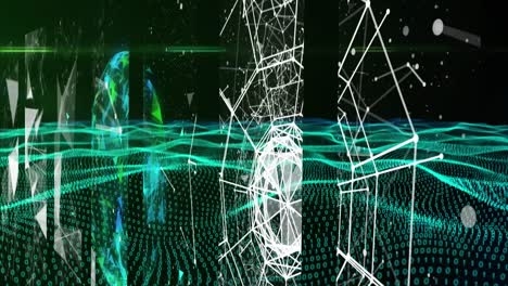 Network of connections against digital waves