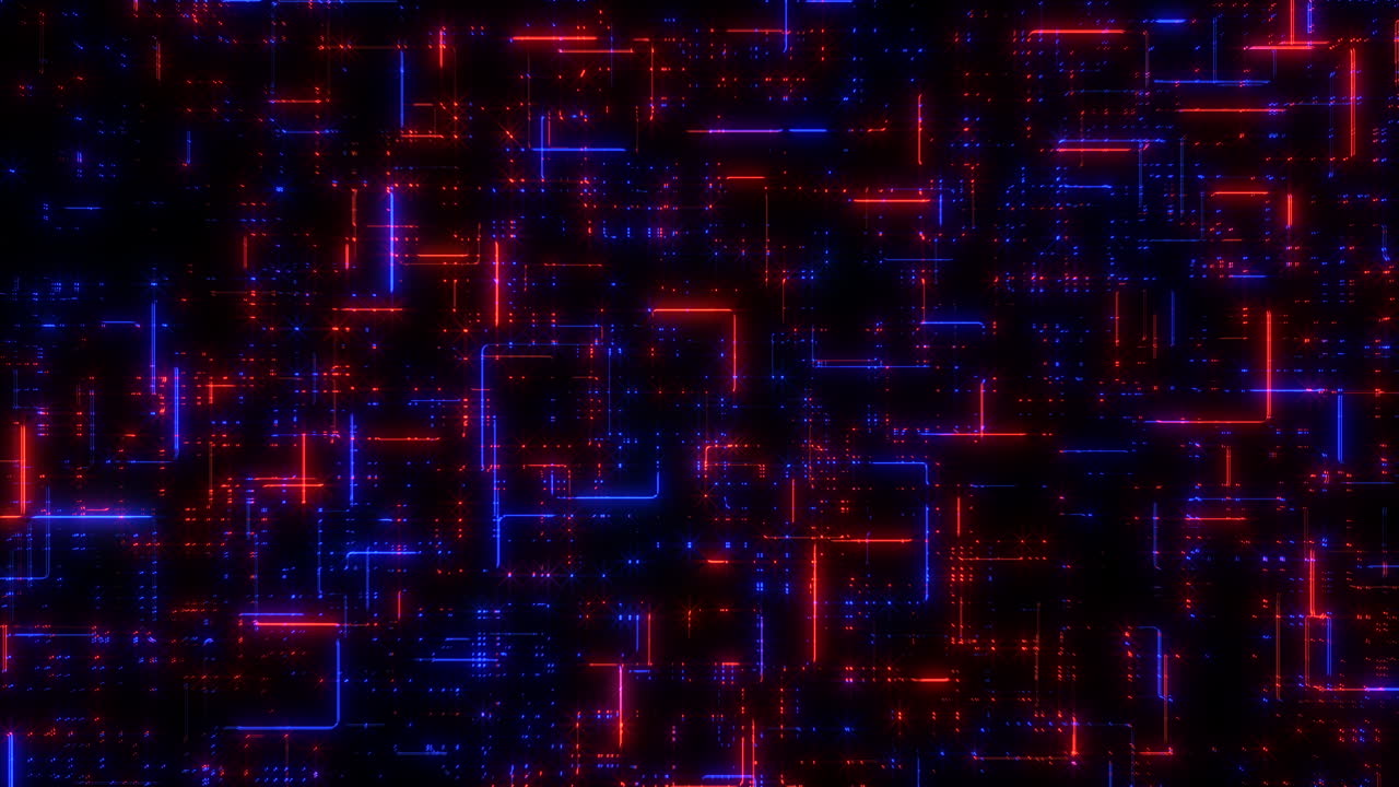 Digital and neon lines pattern in rows