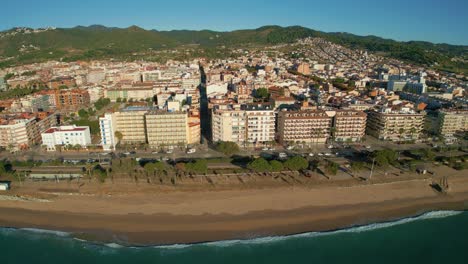 aerial images of pineda de mar in costa brava del maresme barcelona beach without people