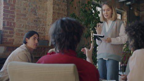 reunión de negocios en una cafetería