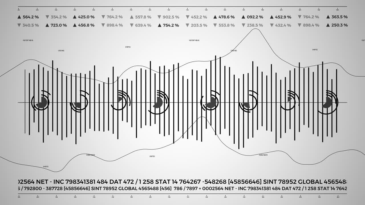 Data and report statistics, animation with graph diagrams.