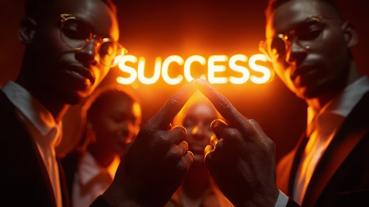 A powerful moment emphasizing teamwork, determination, and the pursuit of success, where individuals connect with shared goals and aspirations highlighted by an inspiring message