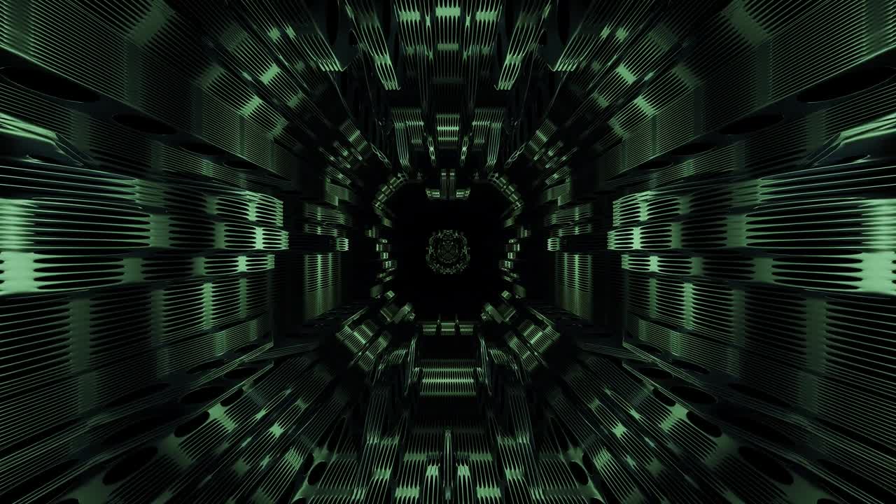 diseño de marco de alambre atmosférico corredor de túnel con luces y sombras ilustración 3d en vivo papel tapiz fondo de movimiento muestras visuales vj bucle