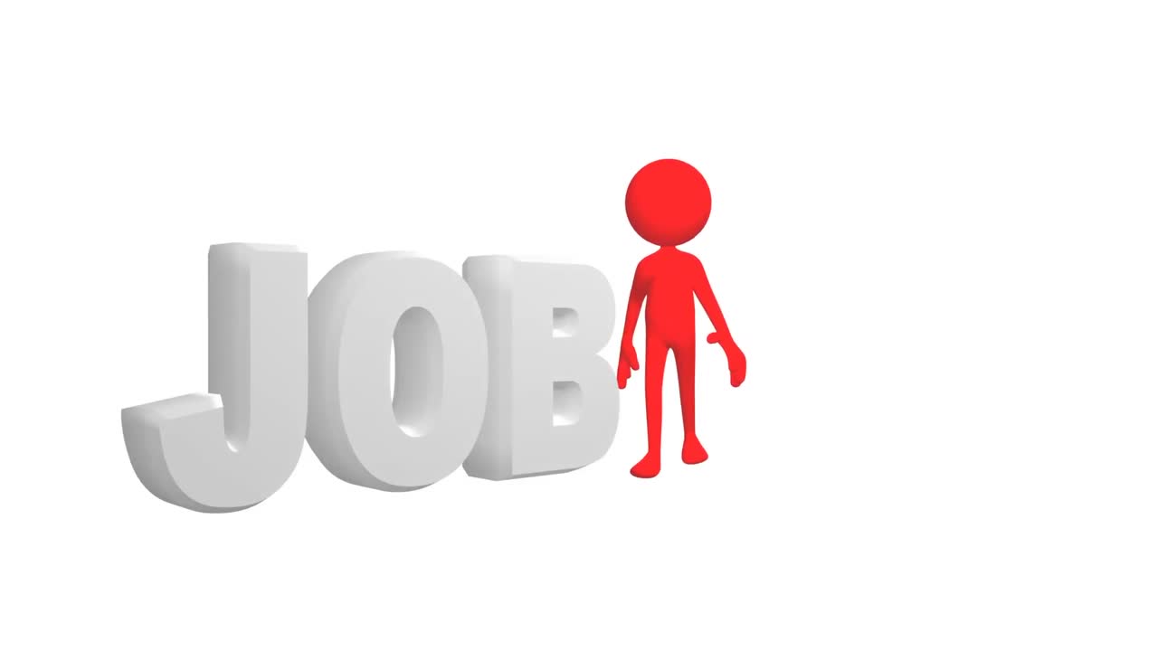 직업의 개념을 보여주는 3d 남자