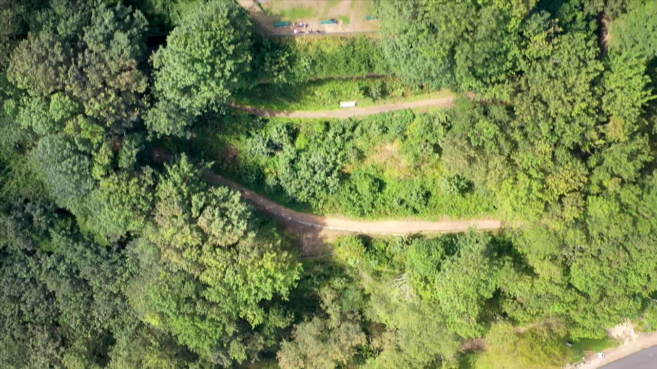 Aerial View of Coastal Road and Park