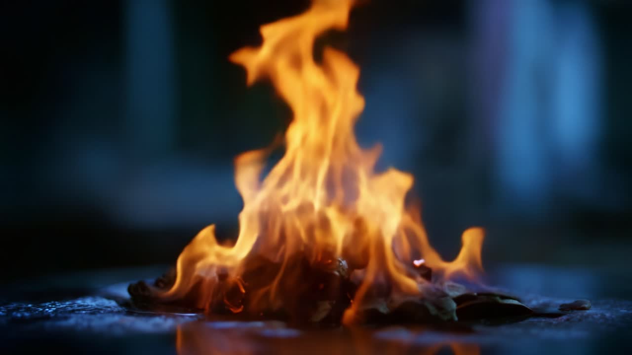 Captivating Flames Dance in All Their Glory, Creating an Enchanting World of Light and Heat While Illuminating the Dark Surrounding Environment