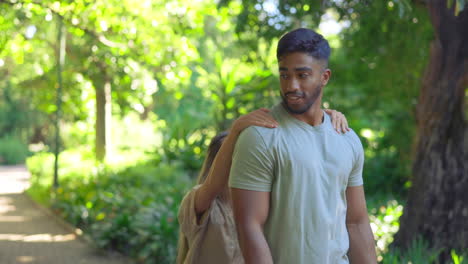 love, nature and piggy back for happy couple