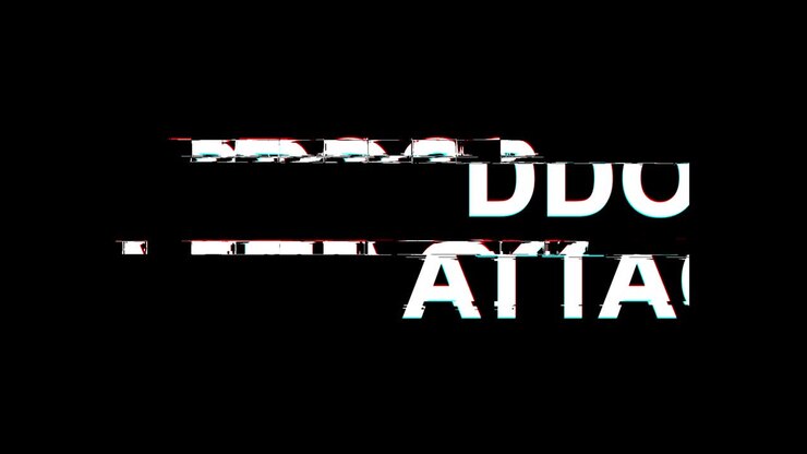 Ddos Attack Glitch Effect Text Digital TV Distortion 4K Loop Animation