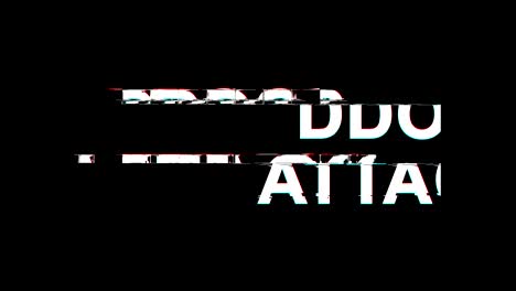 ddos attack  glitch effect text digital tv distortion 4k loop animation