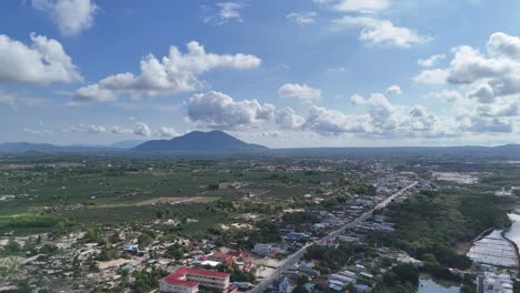 aerial view of the mountain and coast in vietnam
