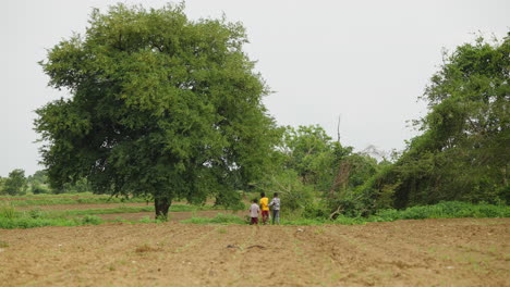 kids running in a field