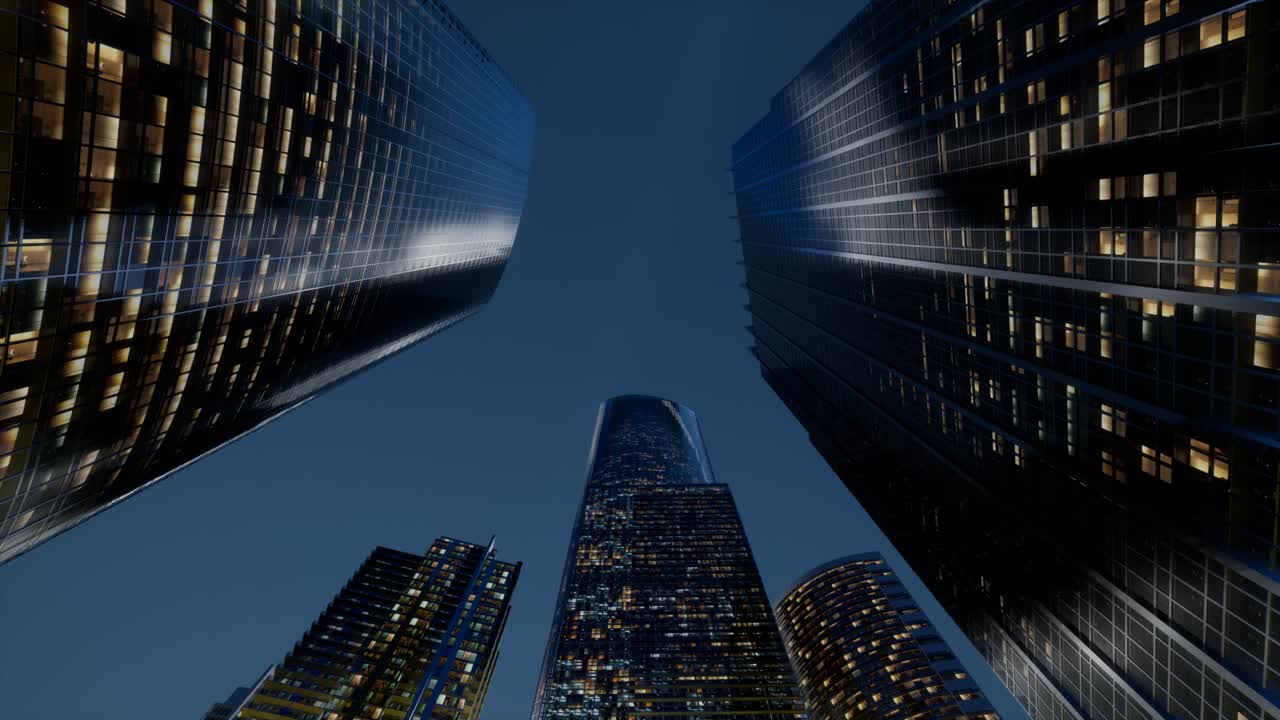 rascacielos de la ciudad por la noche