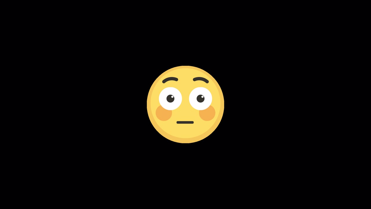 Animated Yellow Emoji Face Blinking and Showing Surprise