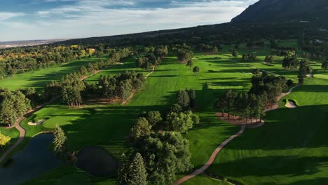 aerial of a mountain golf course