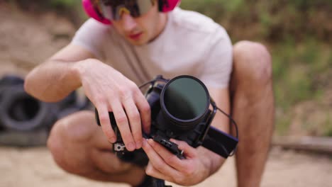 digital camera connection process with electronic gimbal stabilizer, czechia