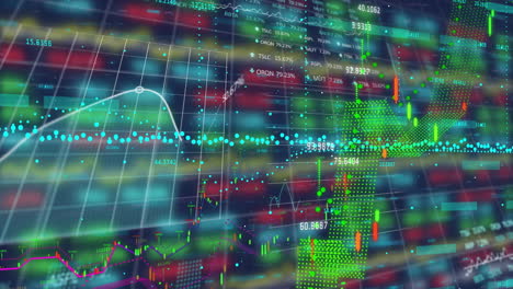 analyzing financial data with animated stock market graphs and charts in motion