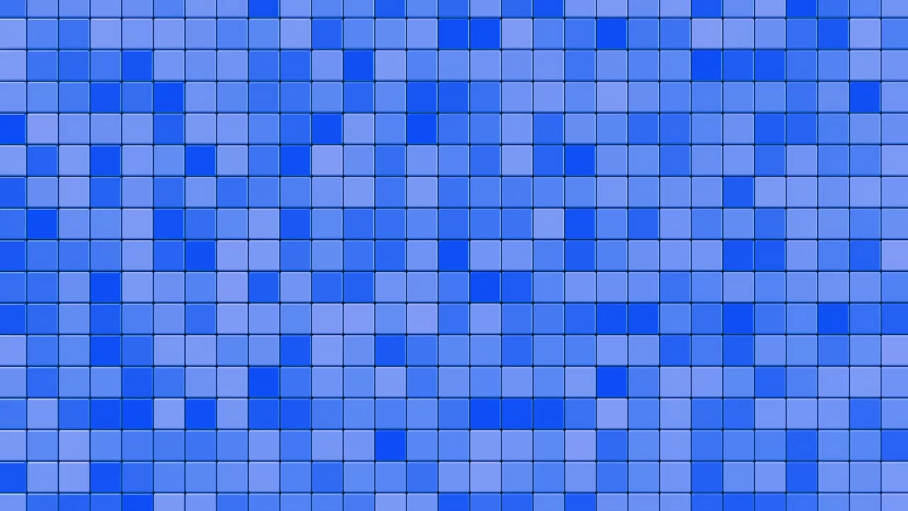 Blue Abstract Cube Explosion Forming Symmetric Circular Pattern. Looped 3D rendering