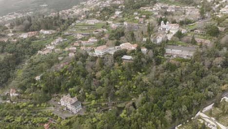 Drone-shot-of-a-city-and-a-forest