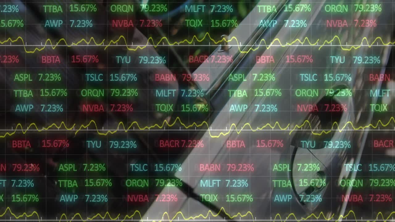 animación del procesamiento de datos sobre el coche de apertura de la mano
