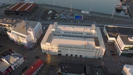 reykjavík art museum hafnarhús modern building in iceland, aerial