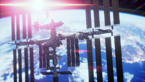estación espacial internacional en el espacio ultraterrestre sobre la órbita del planeta tierra