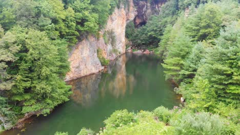 4k drone video of burnett branch at emerald village near little switzerland, nc on summer day-5