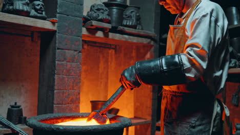 metalworker working in a forge