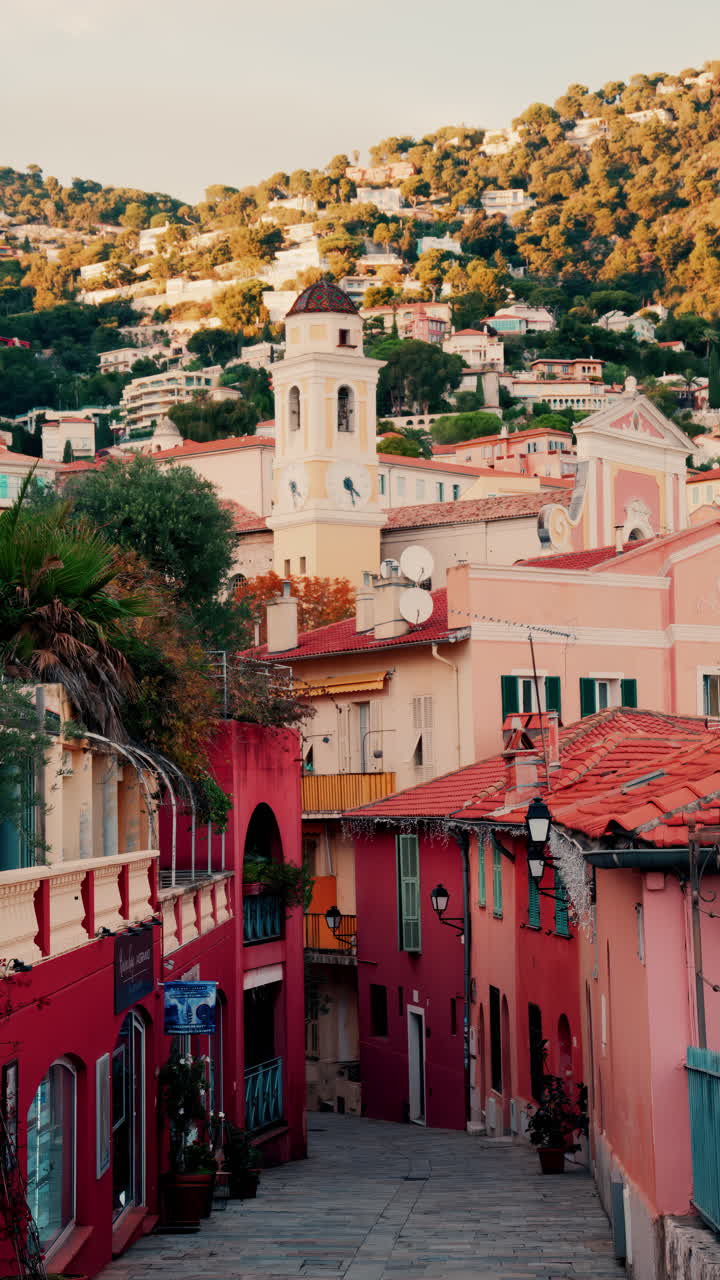 The facade of St. Michael's Church in Villefranche-sur-Mer, France. Vertical