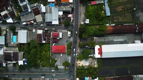 wonderful denpasar city drone with houses and rice field footage in bali