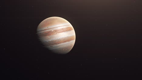 rotating planet jupiter in space - animation