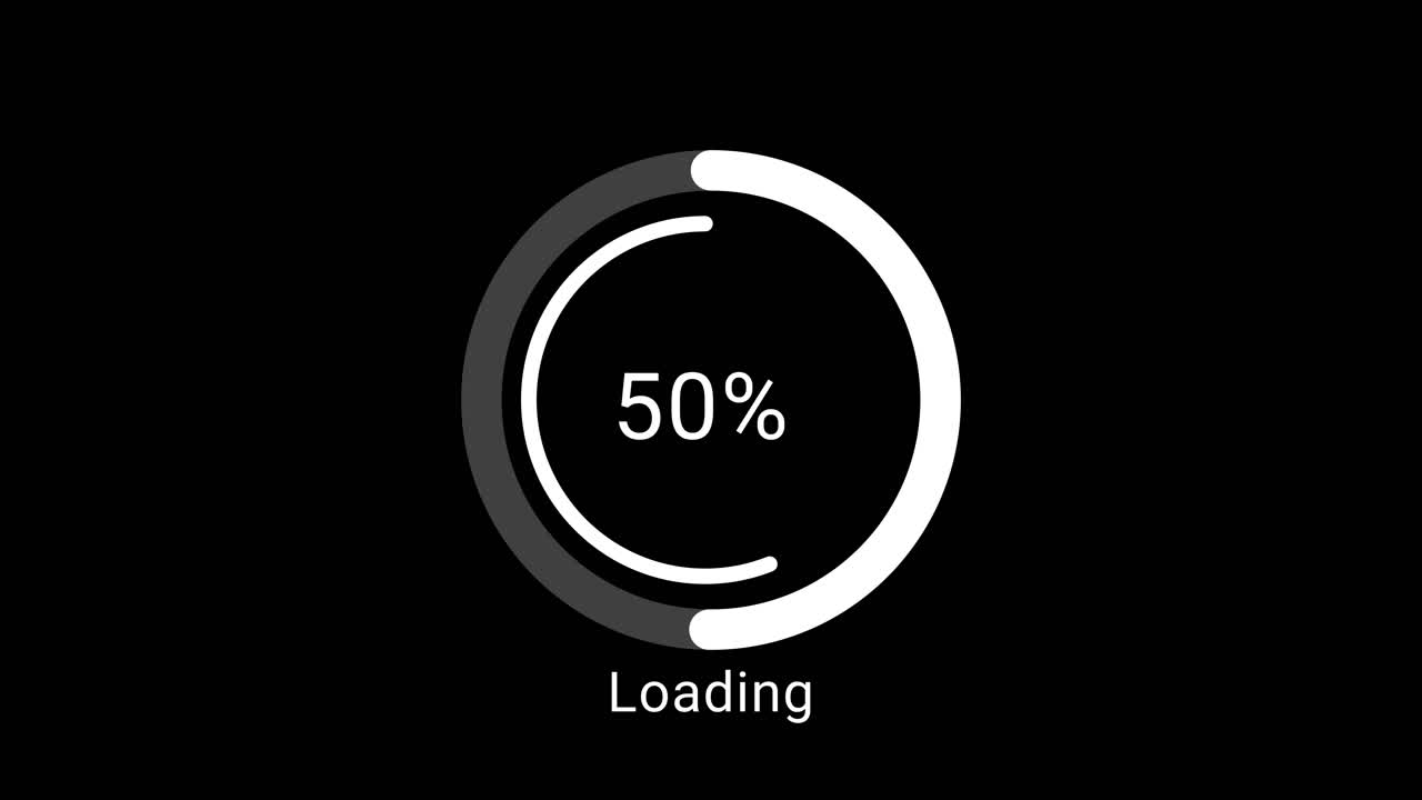 Digital Loading Progress Bar Animation with Percentage