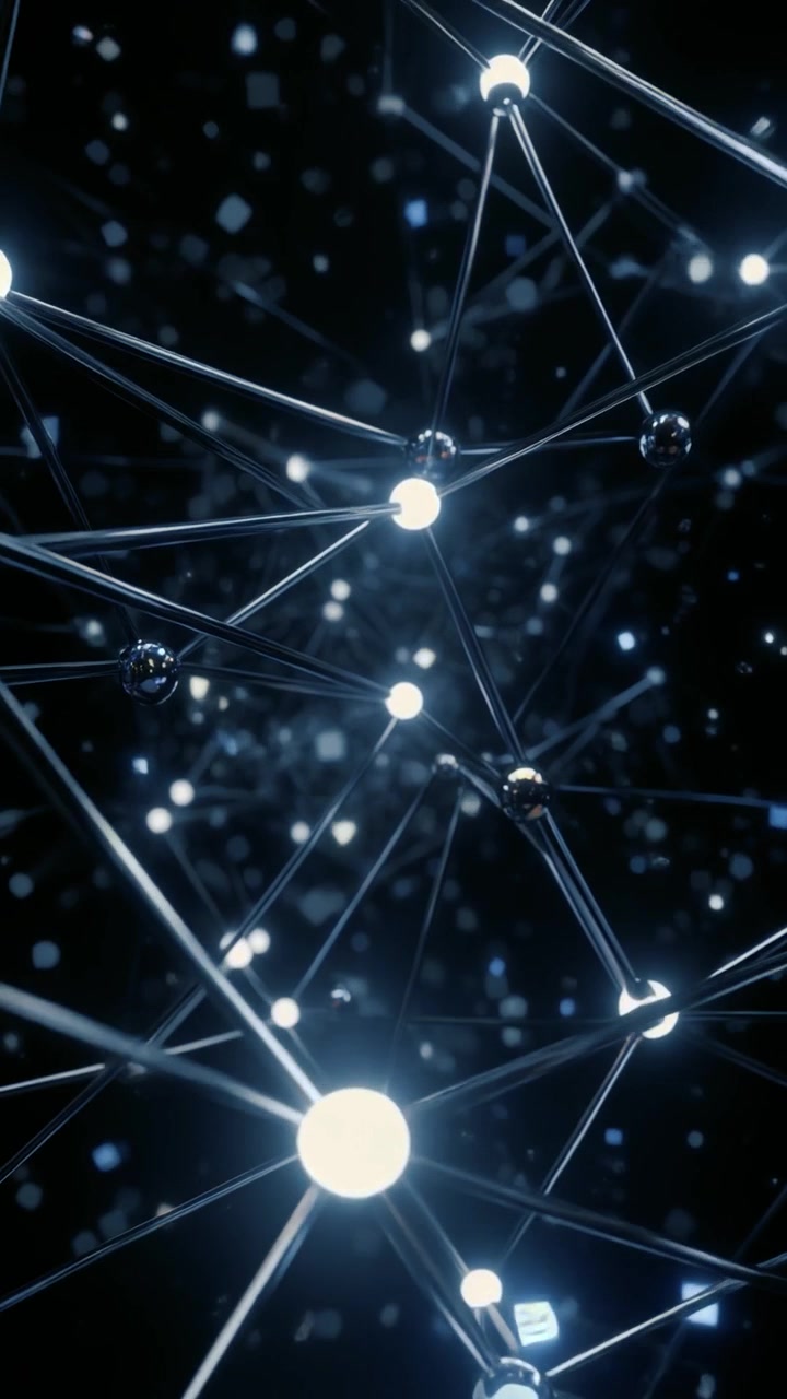 Abstract Digital Network Connection with Glowing Nodes and Lines