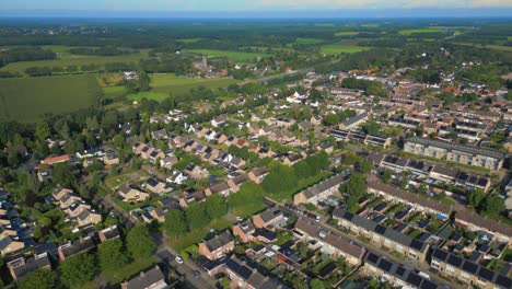 Aerial-of-Dutch-village-in-rural-Brabant-Maarheeze-part-of-Cranendonck