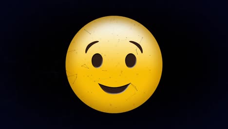 animazione di un'icona emoji felice su una rete di connessioni